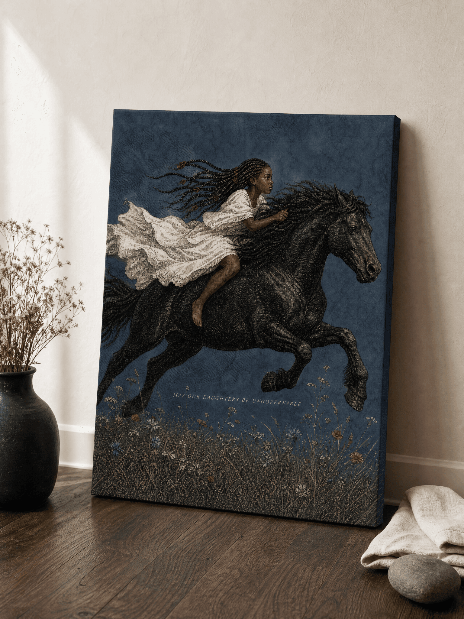 May Our Daughters Be Ungovernable Canvas Wall Art | Empowerment Print | Living Room Home Decor